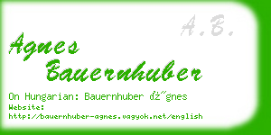 agnes bauernhuber business card